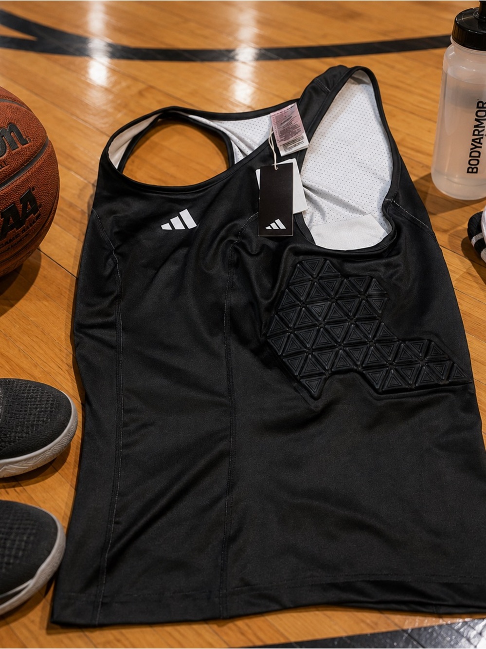 Adidas Aeroready Padded Basketball Tank Top Mens XL Black Compression NEW